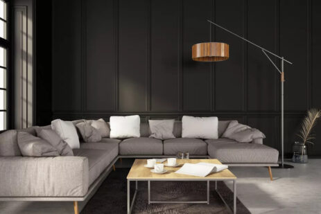 Decoração em preto e branco na sala